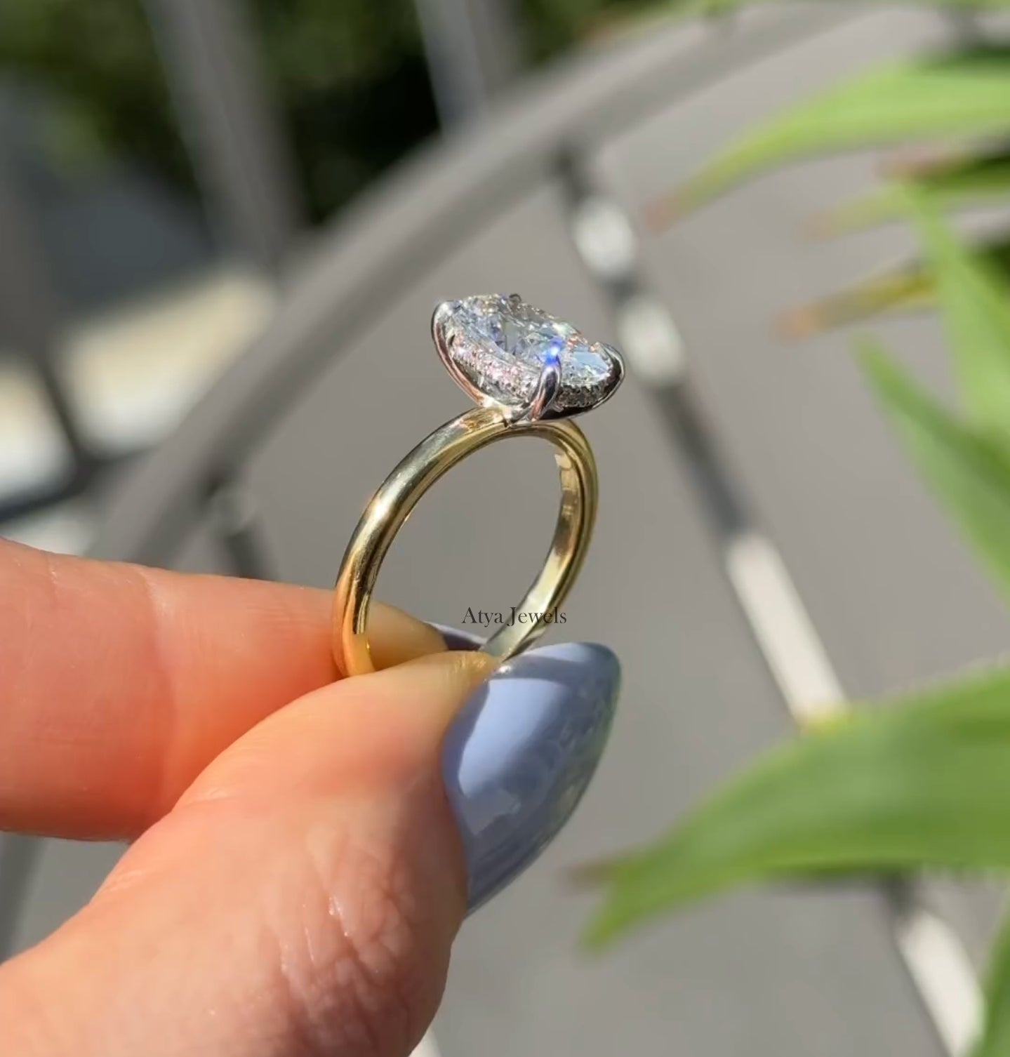 3.00 CT Oval Cut Moissanite Engagement Ring