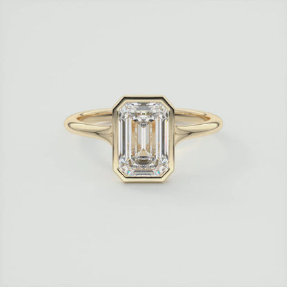 4.00 CT Emerald Cut Moissnaite Engagement Ring