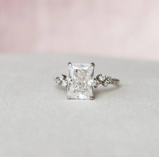 3.50 CT Radiant Cut Hidden Halo Engagement Ring