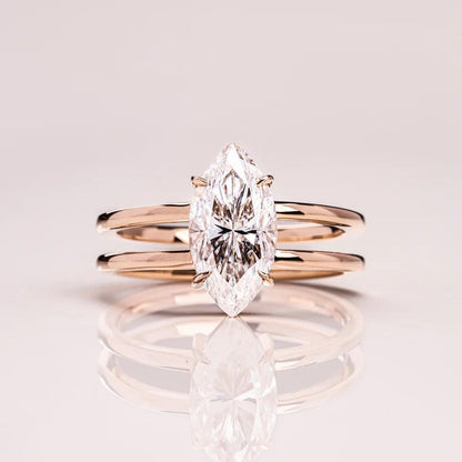 2.00 CT Marquise Cut Moissanite Engagement Ring