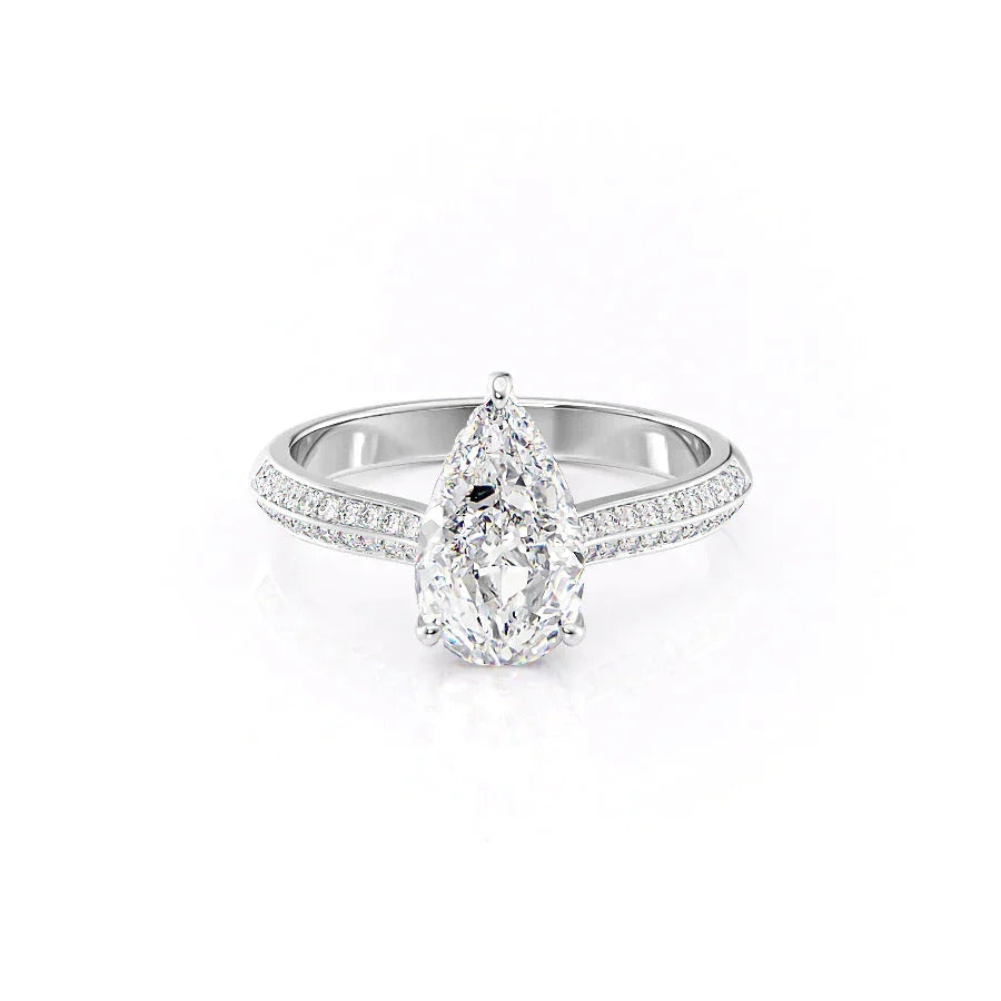 2.50 CT Pear Cut Moissanite Engagement Ring