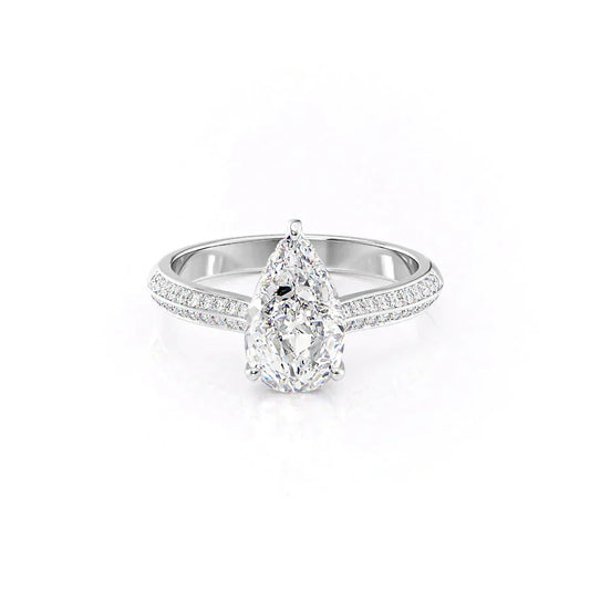 2.50 CT Pear Cut Moissanite Engagement Ring