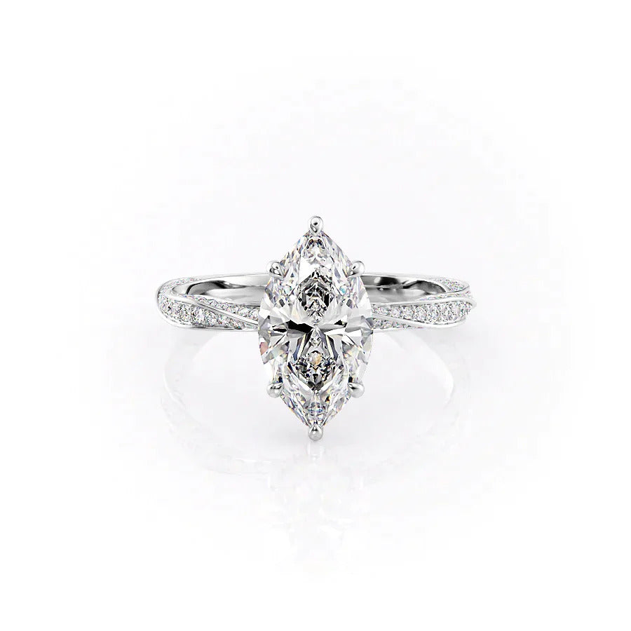 2.00 Ct Marquise Cut Moissanite Engagement Ring