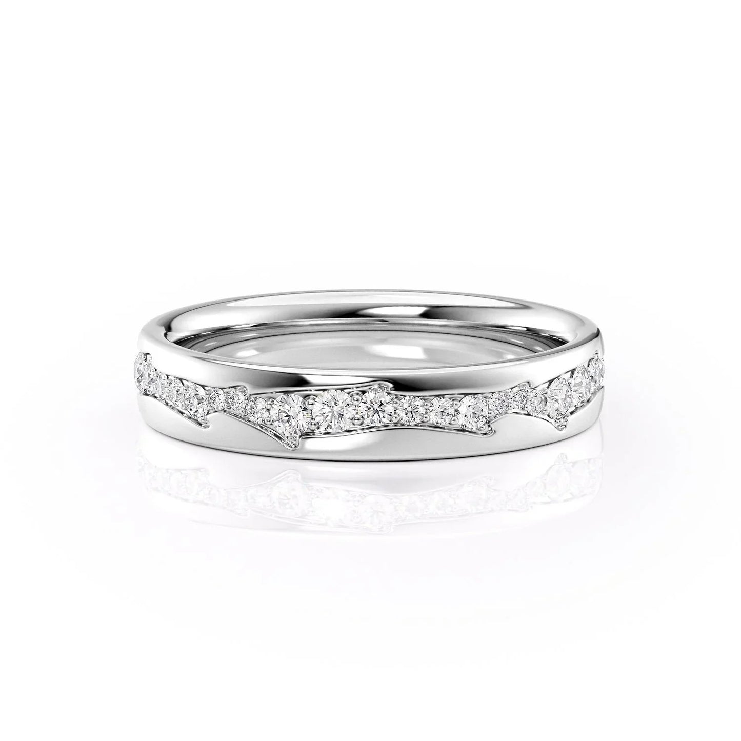 1.00 TCW Round Cut Moissanite Wedding Band