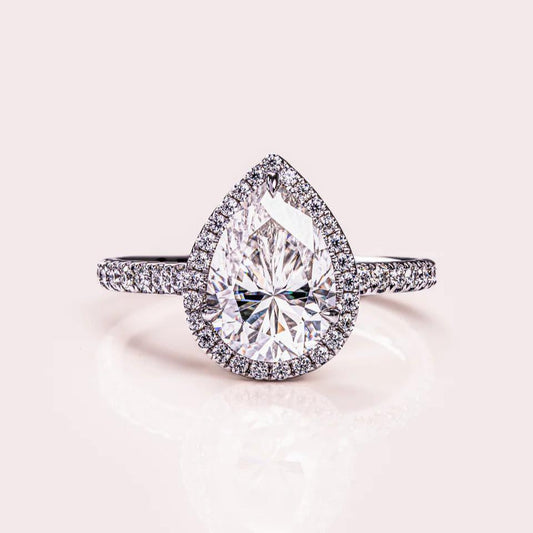 2.00 CT Pear Cut Moissanite Wedding Ring