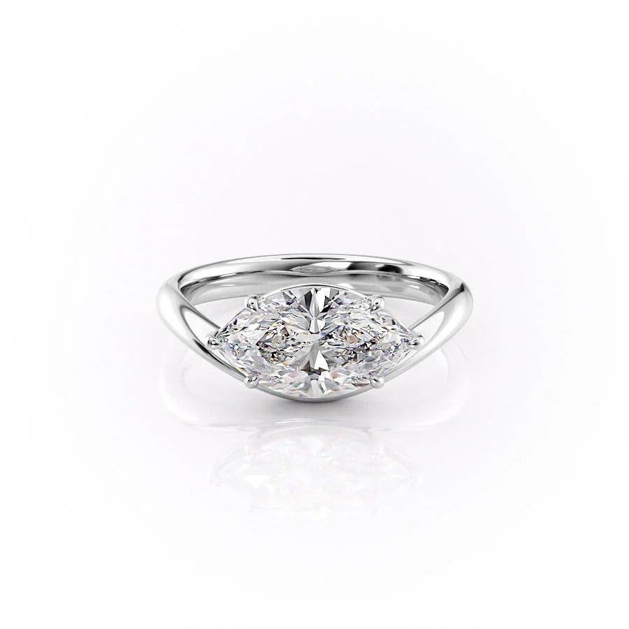 1.50 CT Marquise Cut Moissanite Engagement Ring