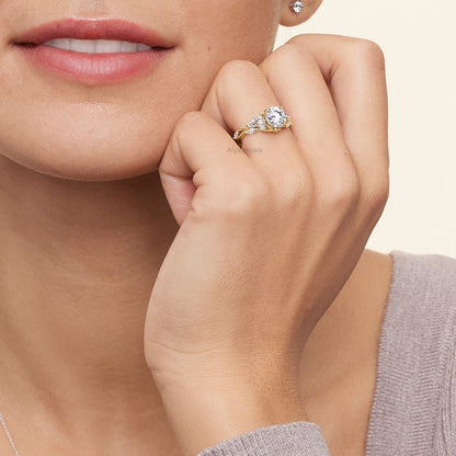 2.00 CT Nature Inspired Round Cut Lab Grown Diamond Ring