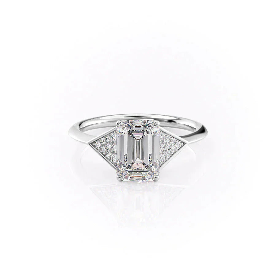 2.50 CT Emerald Cut Moissanite Engagement Ring