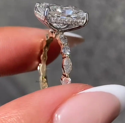 3.00 CT Radiant Cut Moissanite Engagement Ring