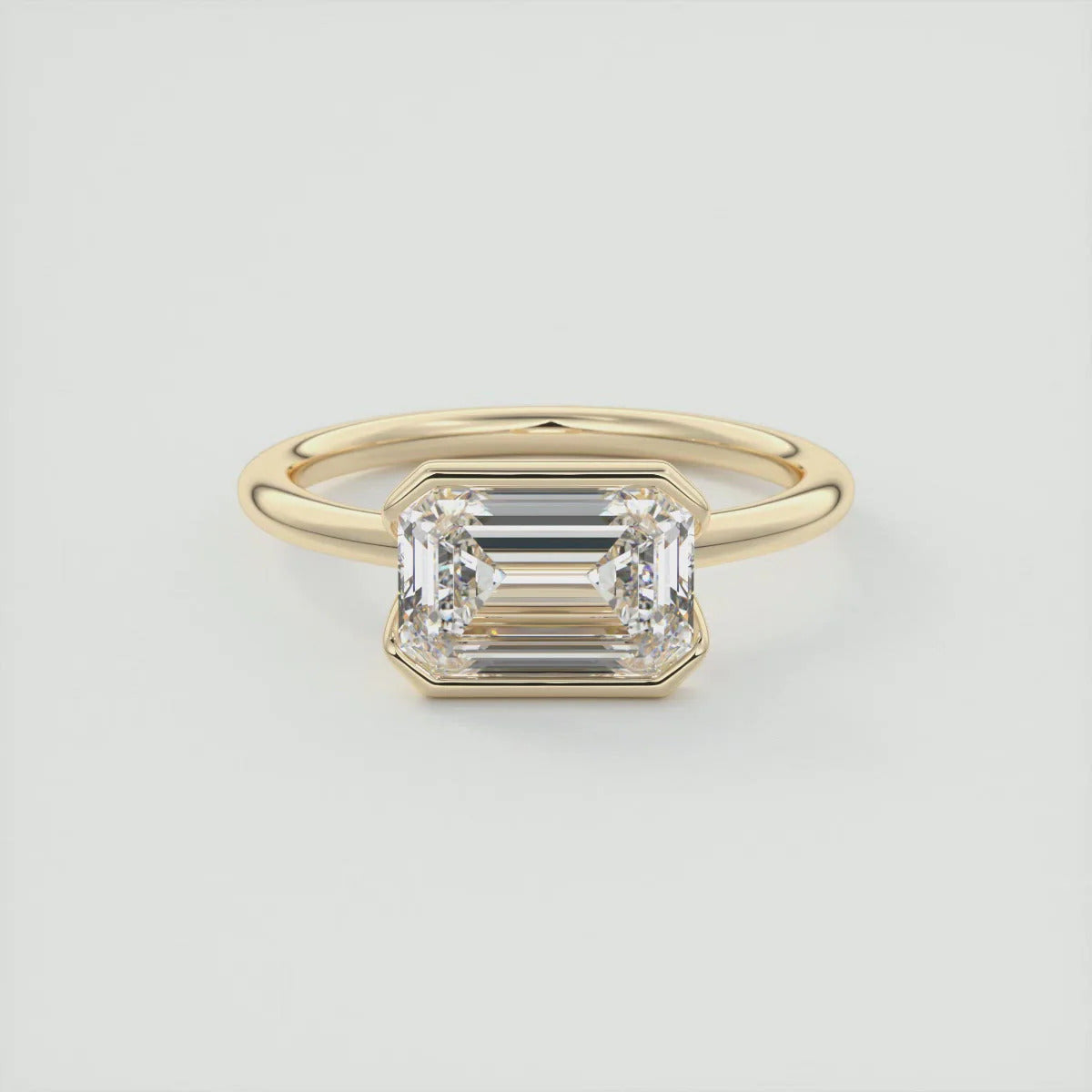 2.00 Ct Emerald Cut Moissanite Engagement Ring