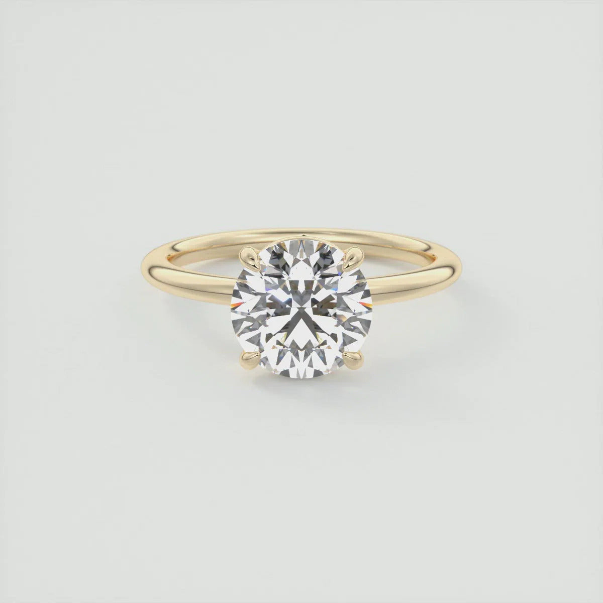 3.00 CT Round Cut Moissanite Engagement Ring