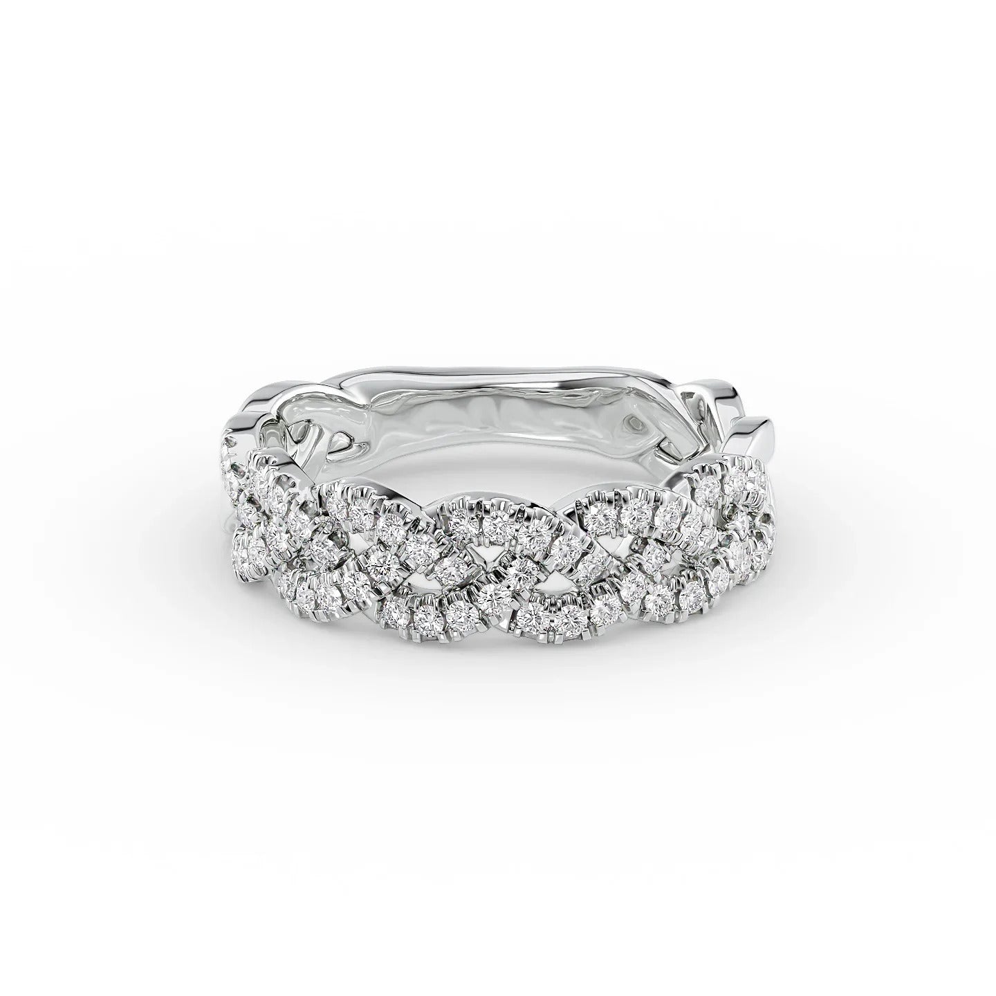 2.00 TCW Round Cut Moissanite Wedding Band