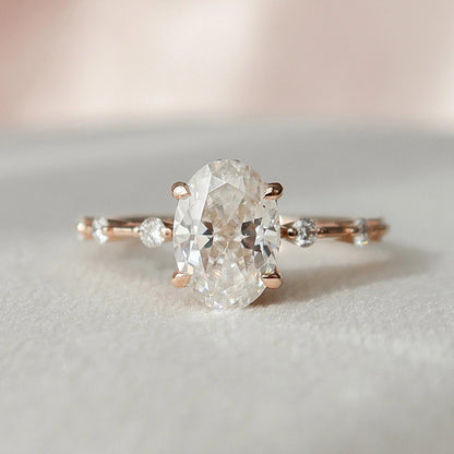 3.00 CT Oval Cut Moissanite Engagement Ring