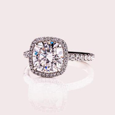 2.00 CT Cushion Cut Moissanite Engagement Ring