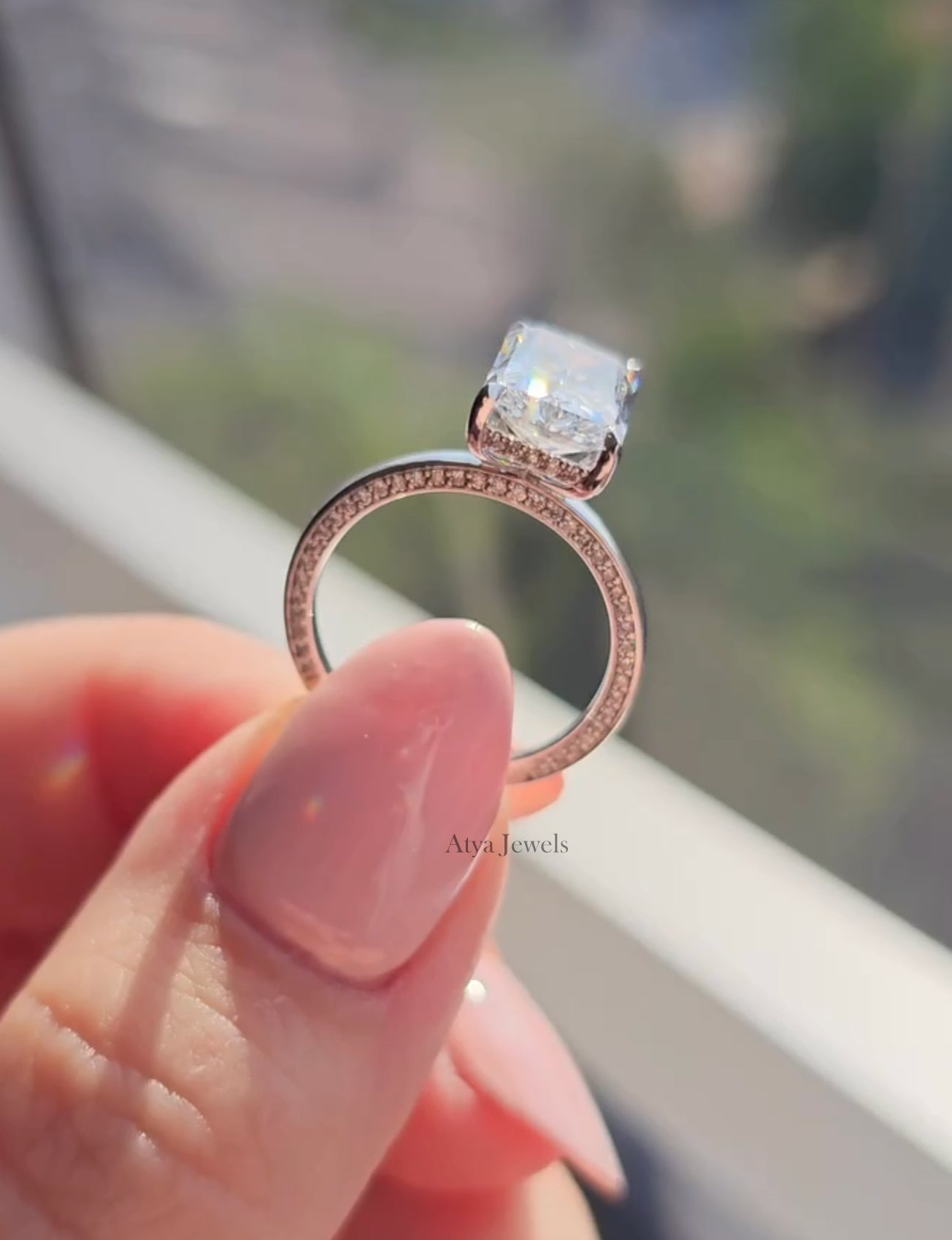 3.00 CT Radiant Cut Moissanite Anniversary Ring