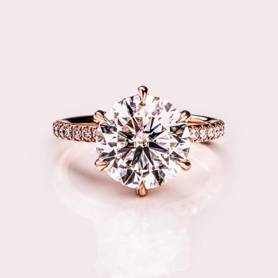 3.00 CT Round Cut Moissanite Wedding Ring