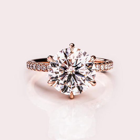 3.00 CT Round Cut Moissanite Wedding Ring