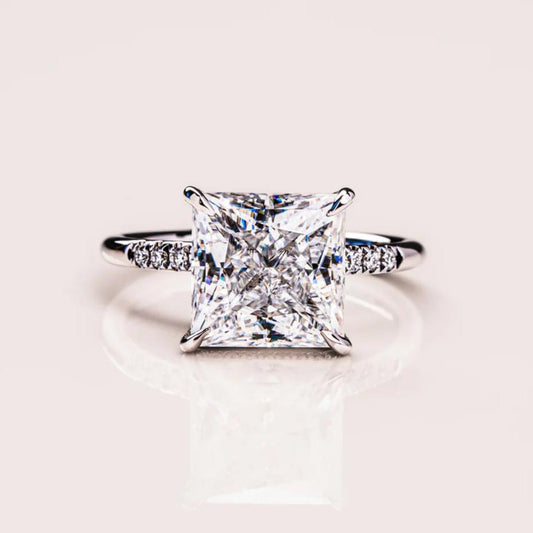 2.00 CT Princess Cut Moissanite Engagement Ring