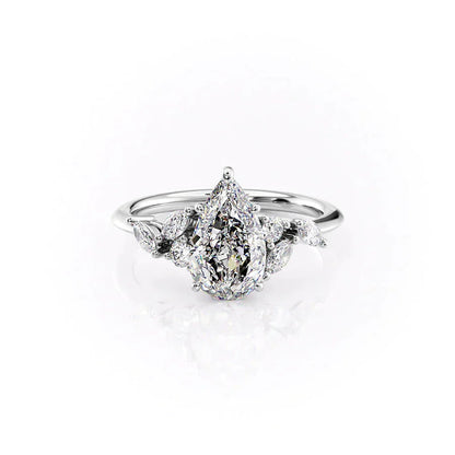 3.00 CT Pear Cut Moissanite Engagement Ring