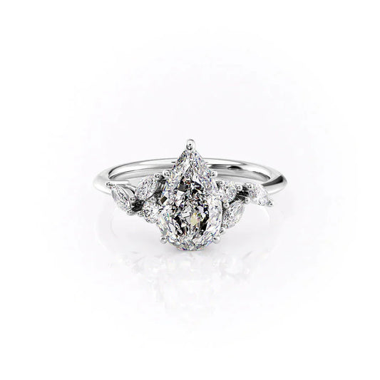 3.00 CT Pear Cut Moissanite Engagement Ring