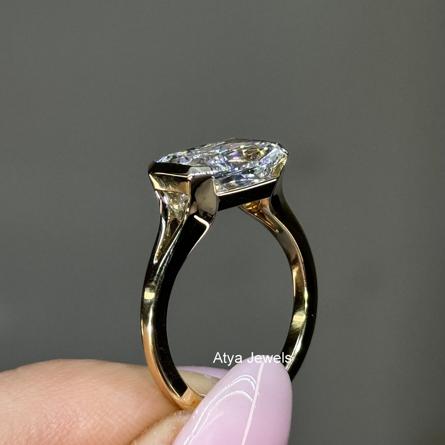 2.50 CT Radiant Cut Lab Grown Diamond  Engagement Ring