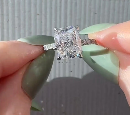 3.50 CT Elongated Cushion Cut Moissanite Engagement Ring