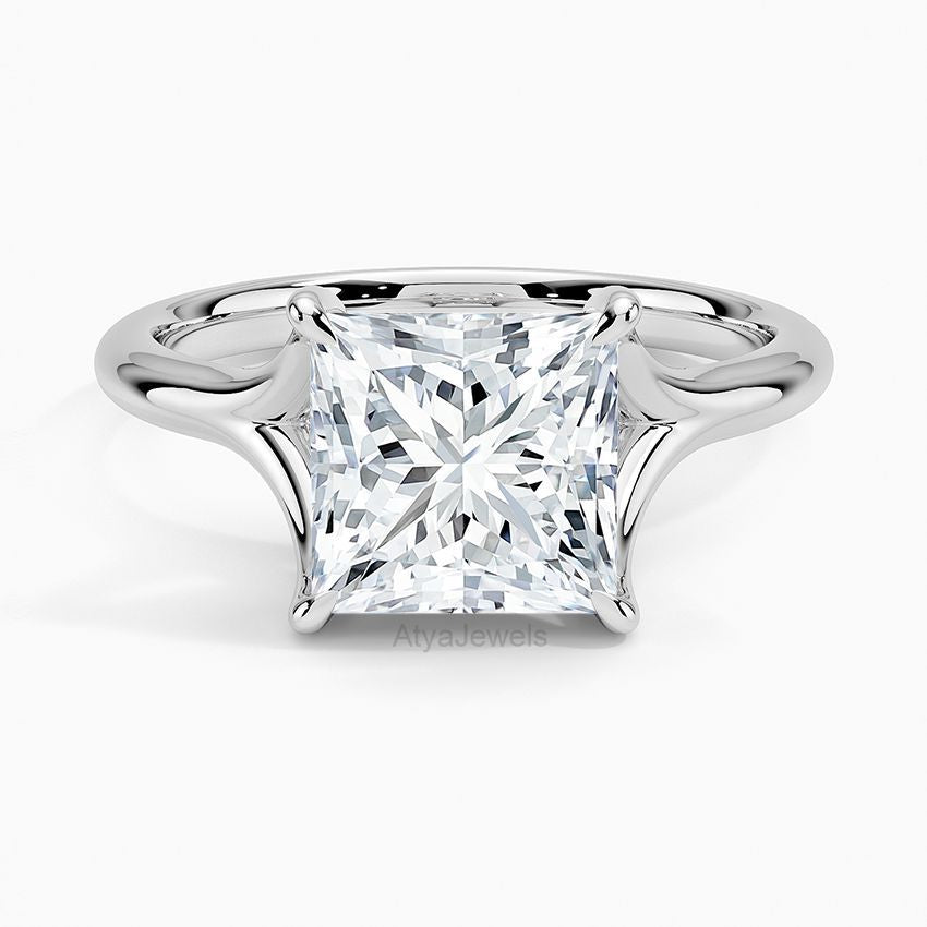 3.00 CT Princess Cut Lab Grown Diamond Engagement Ring