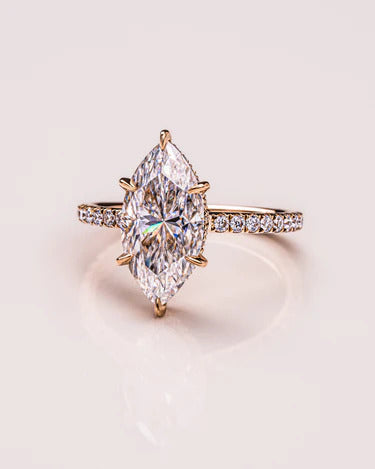 1.50 CT Marquise Cut Moissanite Engagement Ring