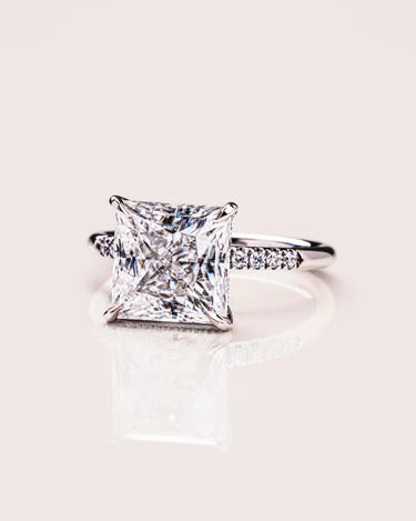 2.00 CT Princess Cut Moissanite Engagement Ring