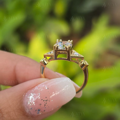 1.00 CT Brilliant Round Cut Moissanite Engagement Ring Art Deco Ring Vintage Style Ring Promise Ring