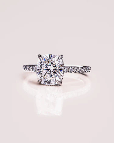 2.00 CT Cushion Cut Moissanite Engagement Ring