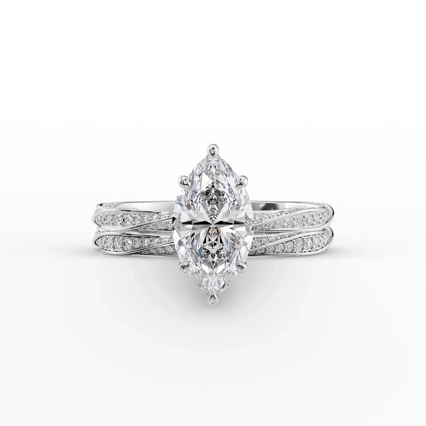 2.00 Ct Marquise Cut Moissanite Engagement Ring