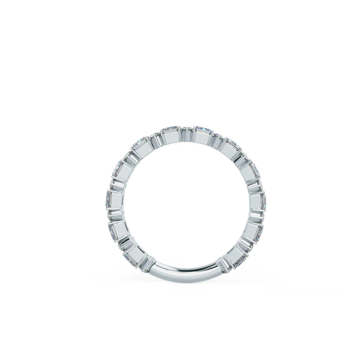 2.00 TCW EMERALD CUT & ROUND MOISSANITE ETERNITY WEDDING BAND