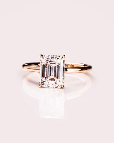 3.00 CT Emerald Cut Moissanite Engagement Ring