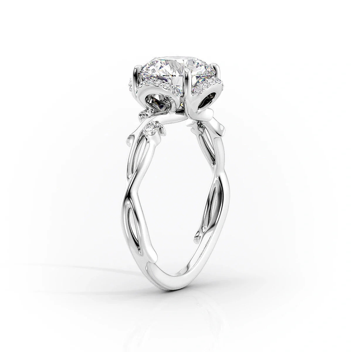 2.00 CT Princess Cut Moissanite Engagement Ring