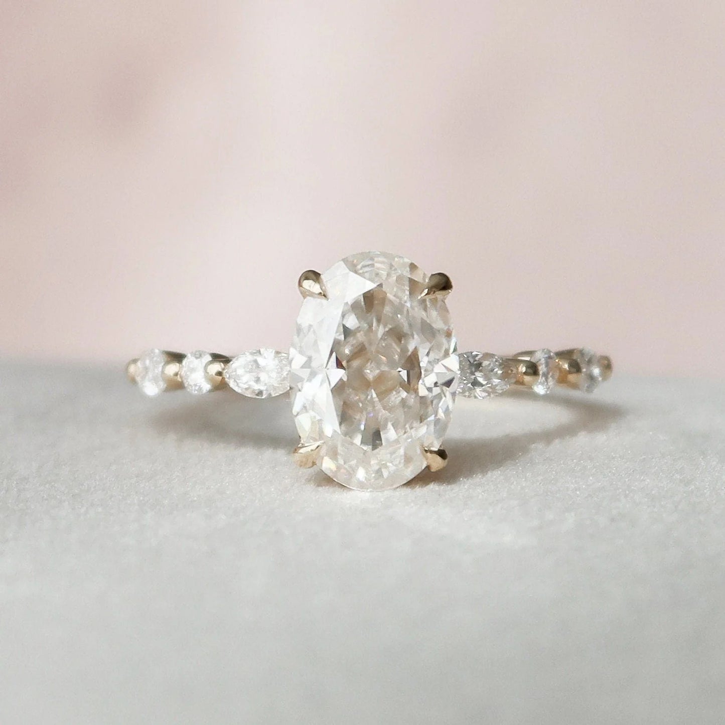 3.00 CT Oval Cut Moissanite Engagement Ring