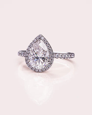 2.00 CT Pear Cut Moissanite Wedding Ring