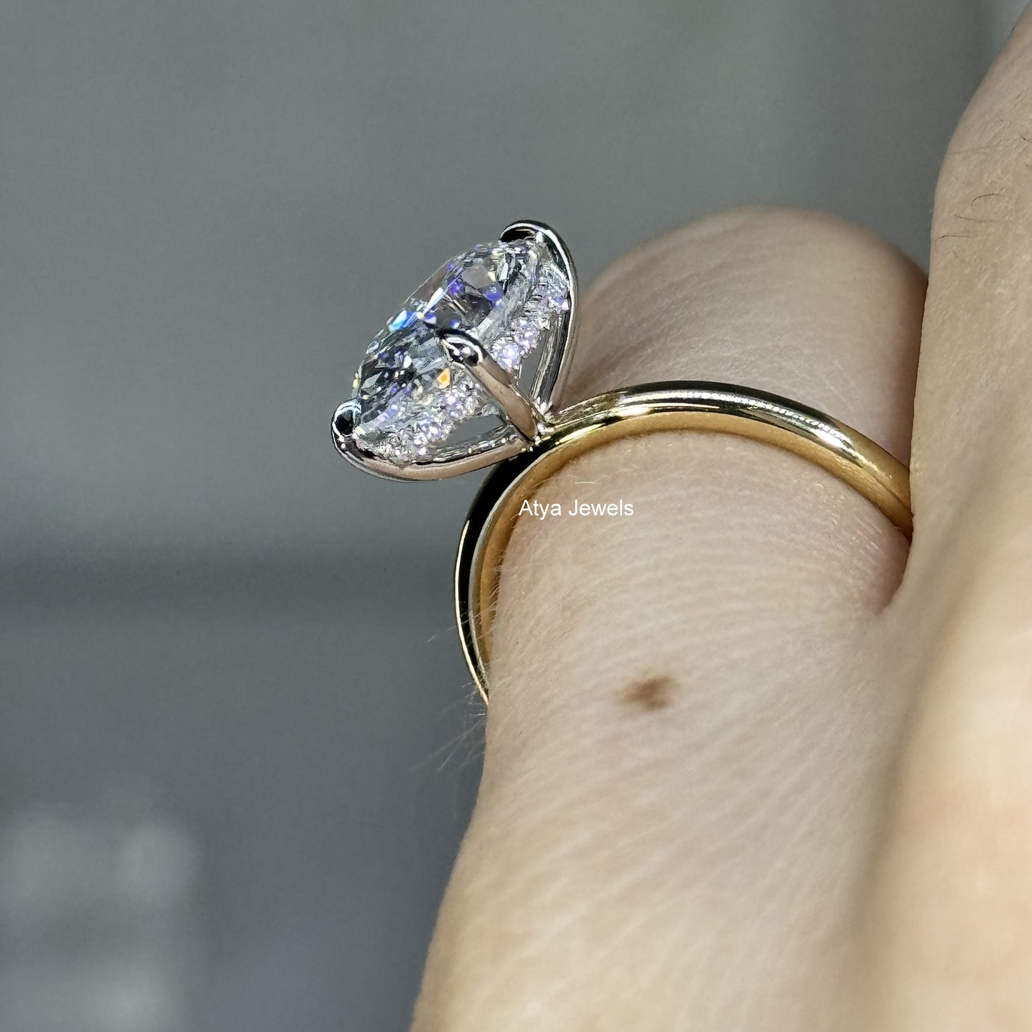 2.50 CT Oval Cut Lab Grown Diamond  Engagement Ring