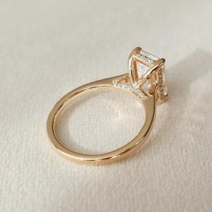 4.00 CT Emerald Cut Moissanite Engagement Ring