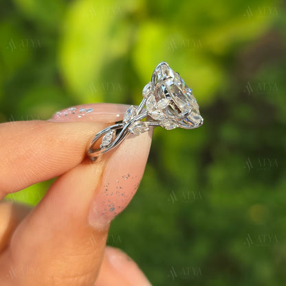 2.5 CT Marquise Cut Moissanite Engagement Ring Floral Marquise Cut Wedding Ring Vintage Nature Inspired Ring Gifts For Her