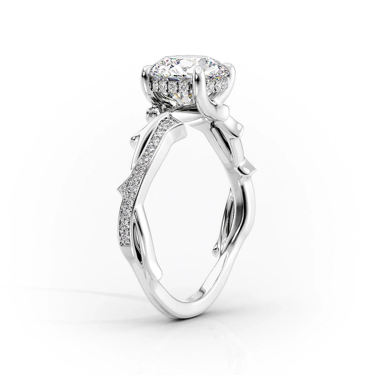 2.00 CT Round Cut Moissanite Engagement Ring