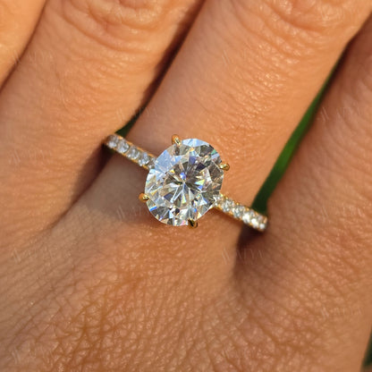 2.00 CT Oval Cut Moissanite Engagement Ring Celebrity Ring Dainty Ring Promise Ring For Her