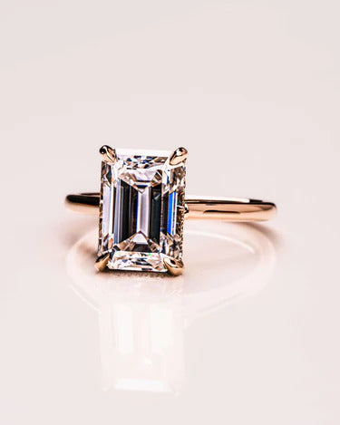 2.50 CT Emerald Cut Moissanite Engagement Ring