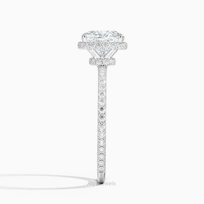 2.00 CT Cushion Cut Lab Grown Diamond Engagement Ring