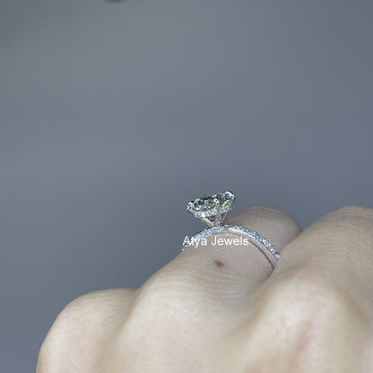 1.50 CT Oval Cut Lab Grown Diamond Halo Engagement Ring