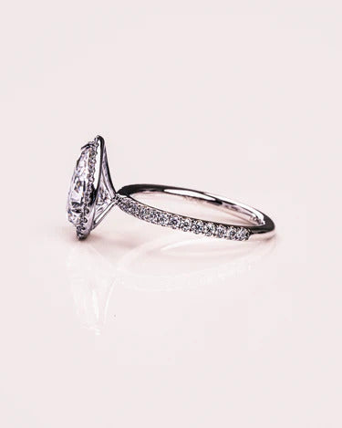 2.00 CT Pear Cut Moissanite Wedding Ring