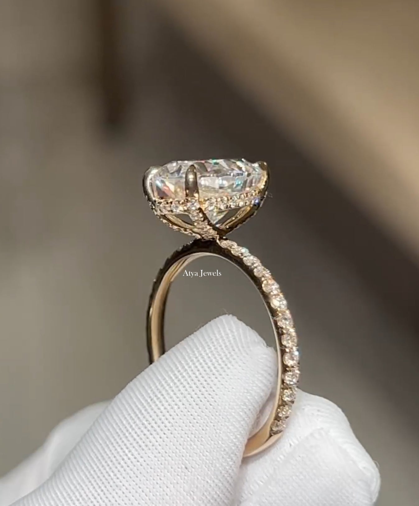 2.50 CT Pear Cut Moissanite Engagement Ring