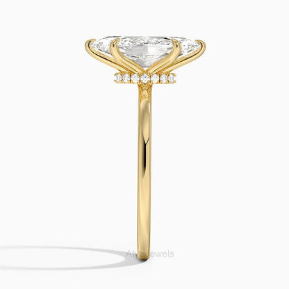 2.50 CT Marquise Solitaire Cut Lab Grown Diamond Engagement Ring