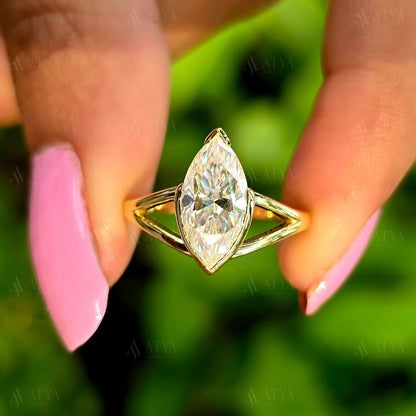 2.00 CT Marquise Cut Split Shank Moissanite Engagement Ring Wedding Gift Ring Anniversary Ring For Her