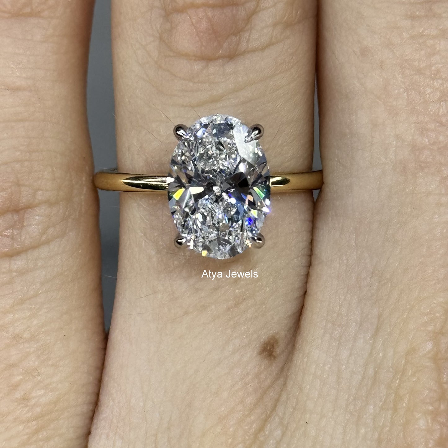 2.50 CT Oval Cut Lab Grown Diamond  Engagement Ring